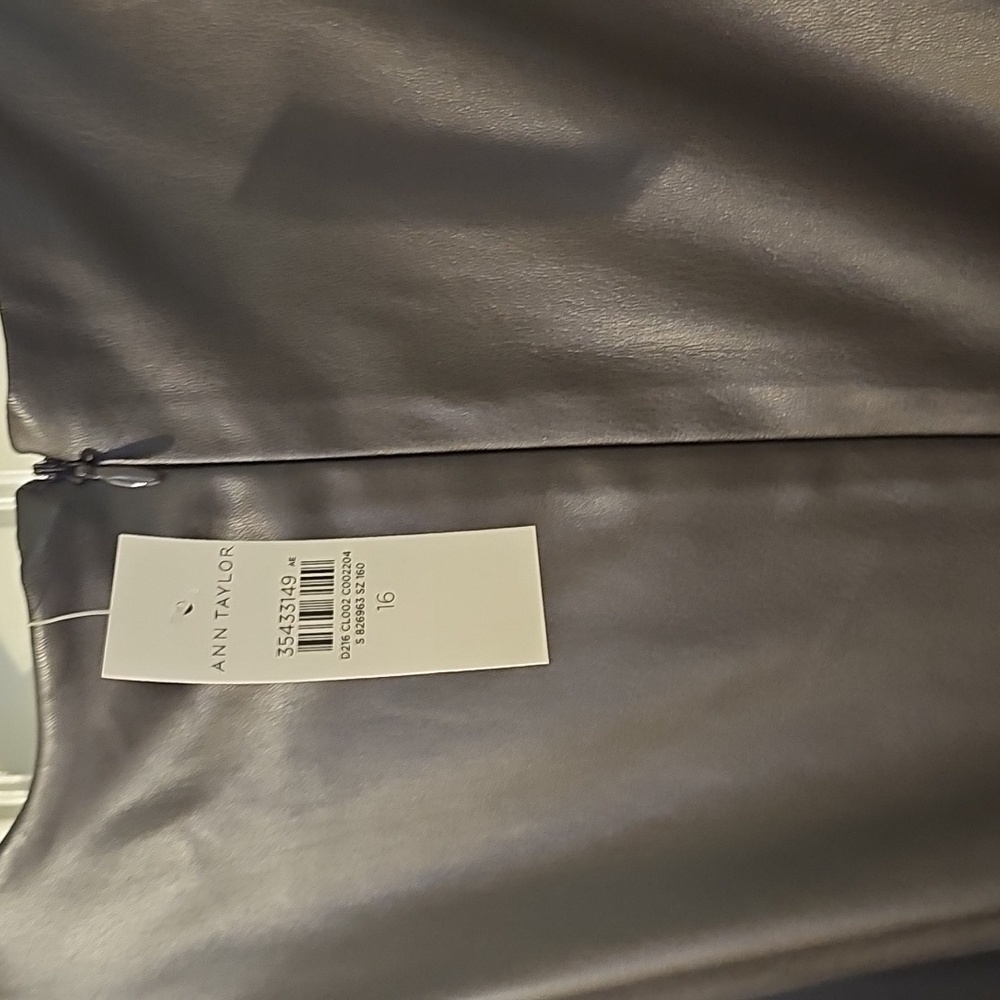 Ann Taylor Brown Faux Leather Midi Dress - Picture 4 of 4